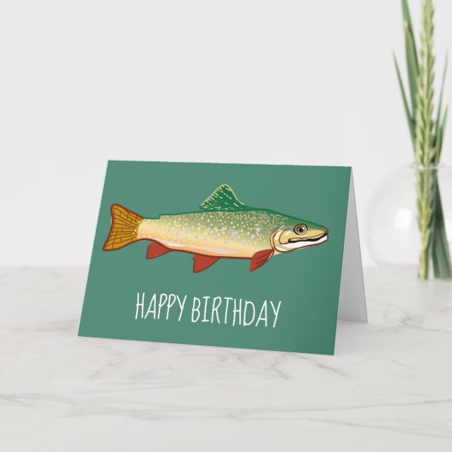 Trout fish birthday art card (Front)