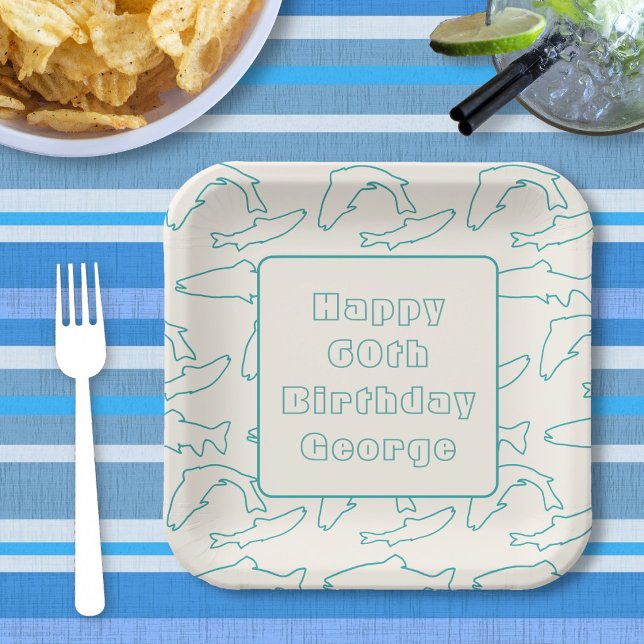 Trout Fish Birthday Party Paper Plates (Creator Uploaded)