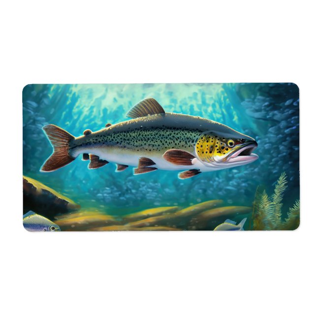 Trout Fish Fishing Label (Front)