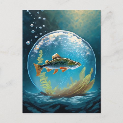 Trout Fish Fishing Postcard