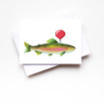 Trout Fish His Dad Birthday Greeting Card<br><div class="desc">Reel in a smile with our Trout Fish with Balloon Birthday Greeting Card! Wish them a fin-tastic day with this amusing aquatic card that's sure to make a splash. The perfect catch for any birthday celebration!</div>