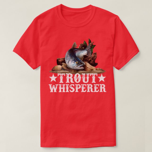 Trout Fish Illustration Fly Fishing Art T-Shirt (Design Front)
