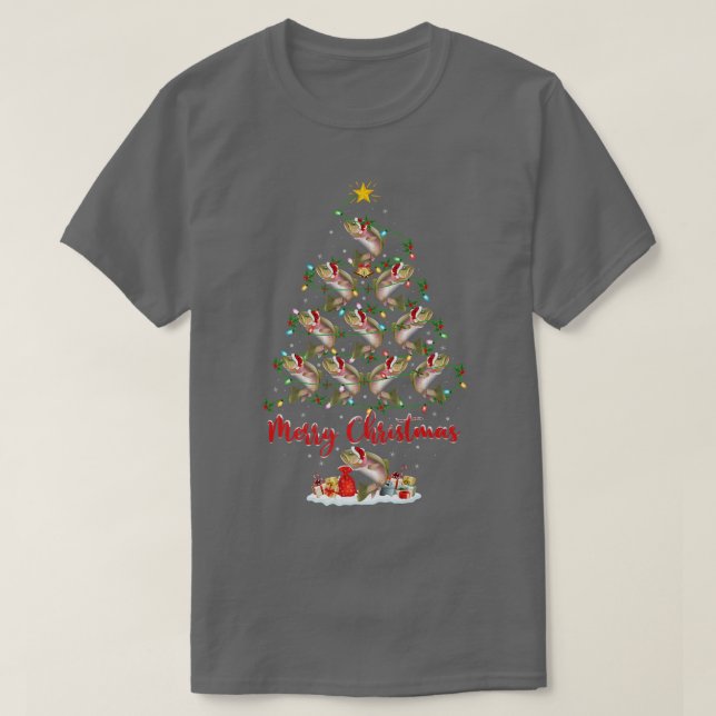 Trout Fish Lover Xmas Matching Santa Trout Christm T-Shirt (Design Front)