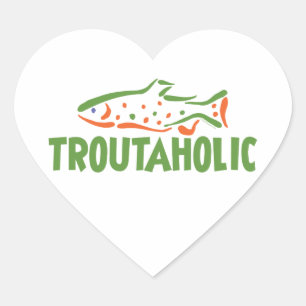 Trout Fisherman Fishing Heart Sticker