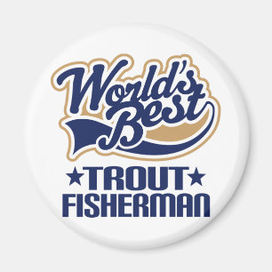 Trout Fisherman Gift Magnet