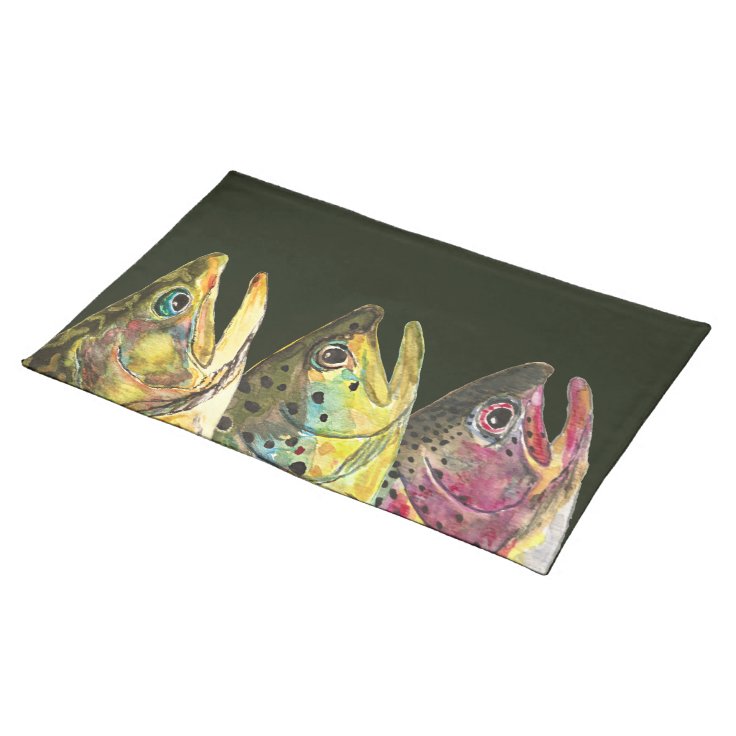 Trout Fisherman's Placemat Zazzle
