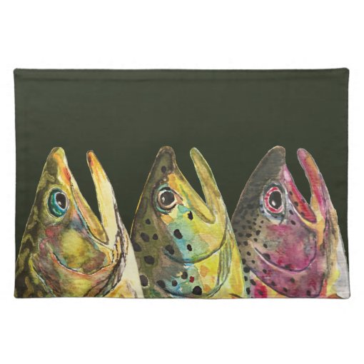 Trout Fisherman's Placemat Zazzle