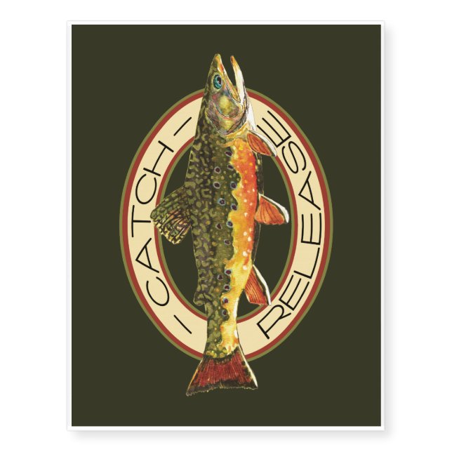 Trout Fisherman's Temporary Tattoos (Front)
