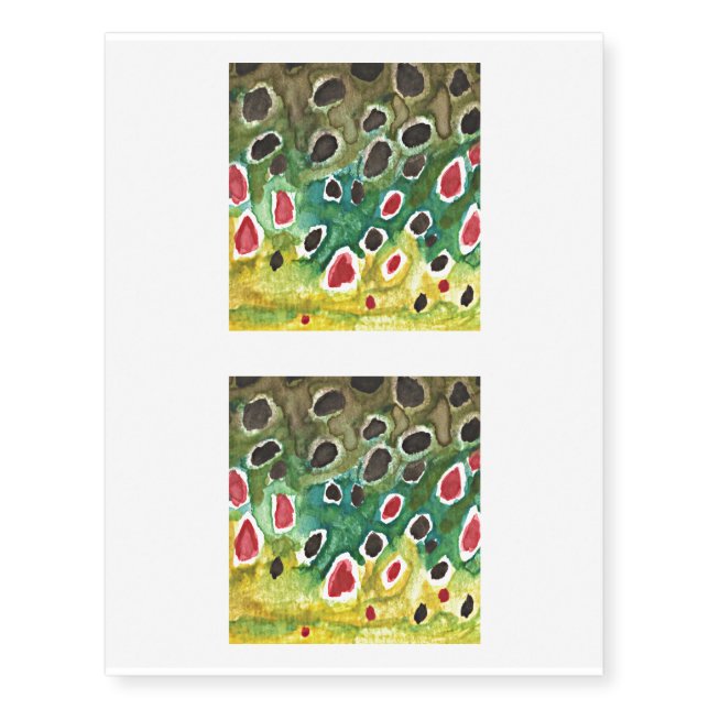 Trout Fisherman's Temporary Tattoos (Front)