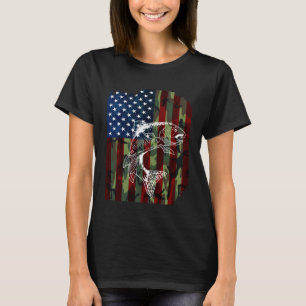 Trout Fishing America USA Flag Camouflage Fishing T-Shirt