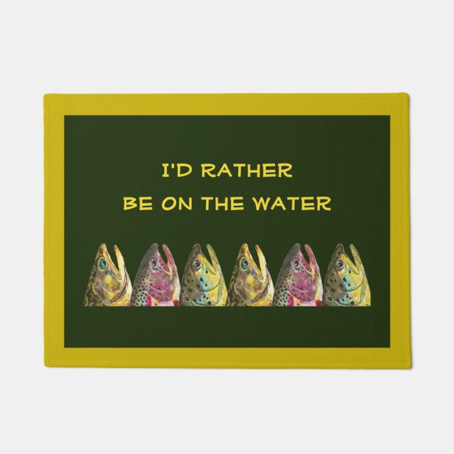 Trout Fishing Angler's Doormat (Front)