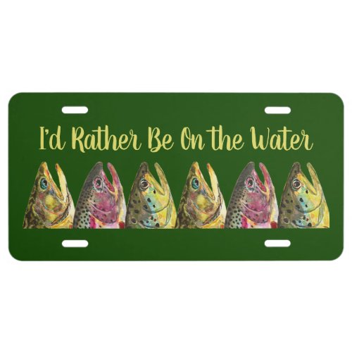 Trout Fishing Anglers License Plate