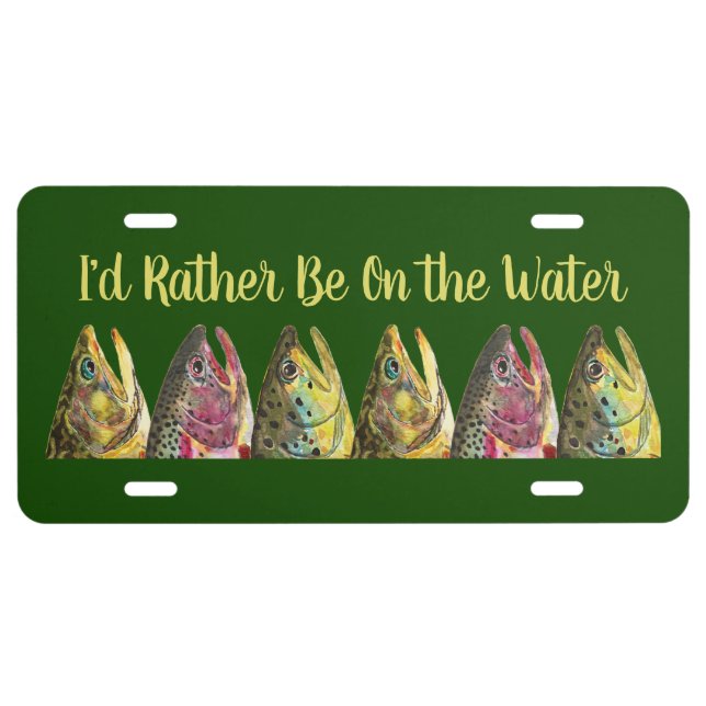 Trout Fishing Angler's License Plate (Front)