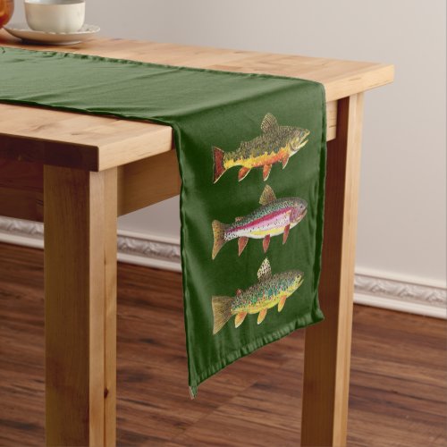 Trout Fishing Angling Medium Table Runner