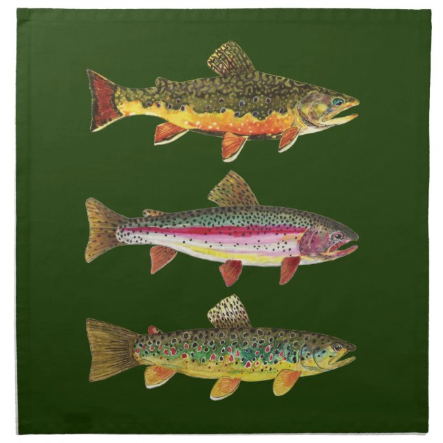 Trout Fishing, Angling Napkin (Front)