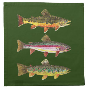Trout Fishing, Angling Napkin