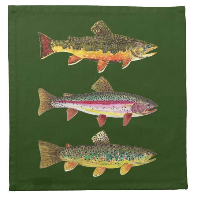 Trout Fishing, Angling Napkin (Front)