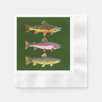 Trout Fishing  Angling Paper Napkins by TroutWhiskers at Zazzle