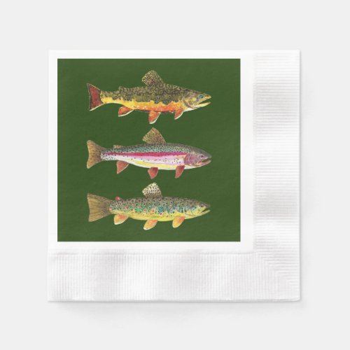 Trout Fishing Angling Paper Napkins