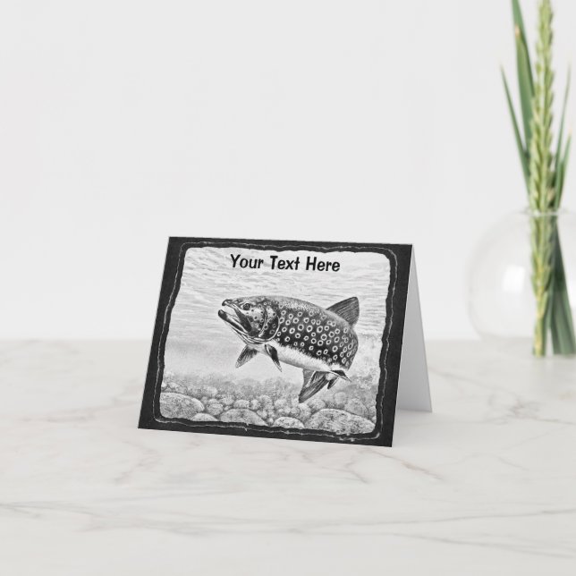 Trout Fishing art Card (Front)