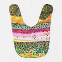 Trout Fishing Baby Bib