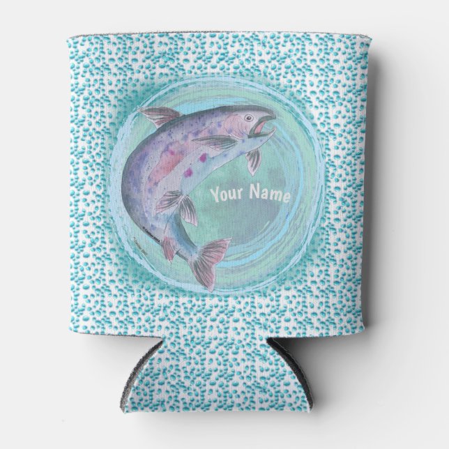 Trout Fishing  Can Cooler (Front)