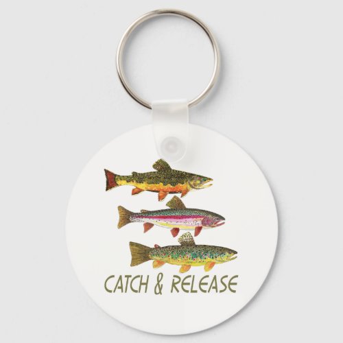 Trout Fishing Catch and Release Keychain