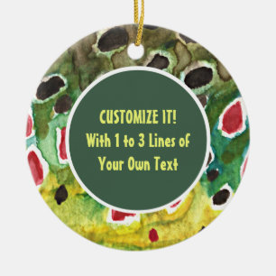 Trout Fishing Ceramic Ornament