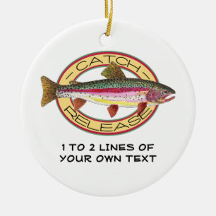 Trout Fishing Ceramic Ornament
