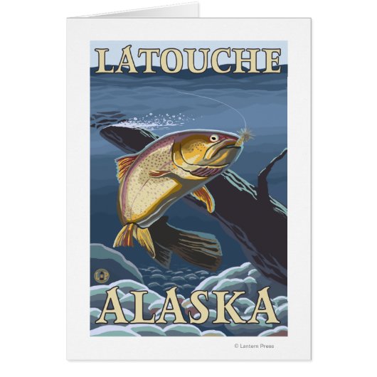 Trout Fishing Cross-Section - Latouche, Alaska Cards (Front)