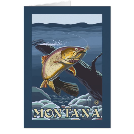 Trout Fishing Cross-Section - Montana Cards (Front)