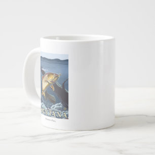 Trout Fishing Cross-Section - Montana Giant Coffee Mug