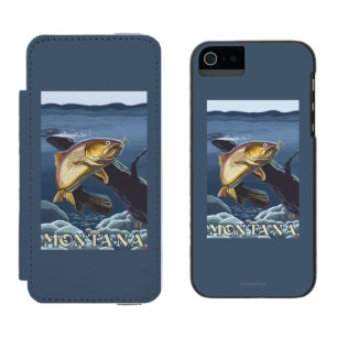 Trout Fishing Cross-Section - Montana iPhone SE/5/5s Wallet Case