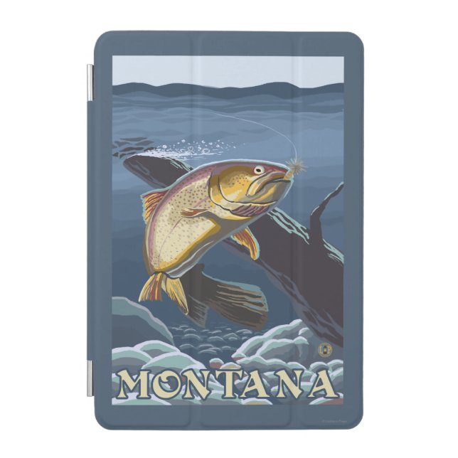 Trout Fishing Cross-Section - Montana iPad Mini Cover (Front)