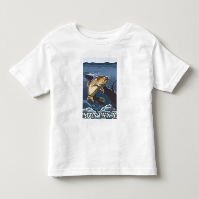Trout Fishing Cross-Section - Montana Toddler T-shirt (Front)