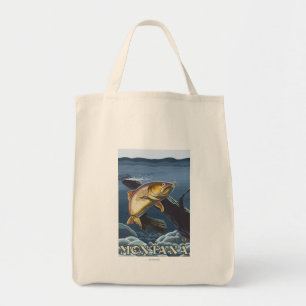 Trout Fishing Cross-Section - Montana Tote Bag