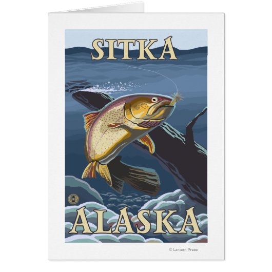 Trout Fishing Cross-Section - Sitka, Alaska Cards (Front)