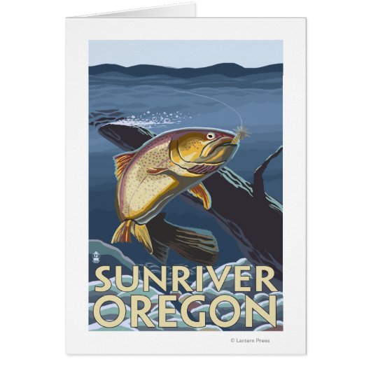 Trout Fishing Cross-Section - Sun River, Cards (Front)