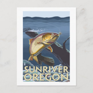 Trout Fishing Cross-Section - Sun River, Postcard