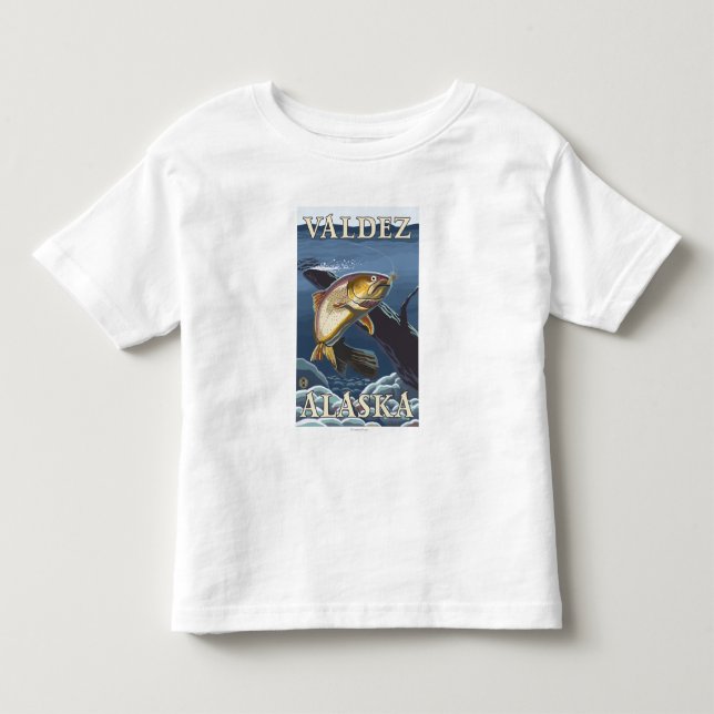 Trout Fishing Cross-Section - Valdez, Alaska Toddler T-shirt (Front)