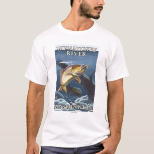 Trout Fishing Cross-Section - Wenatchee River, W T-Shirt