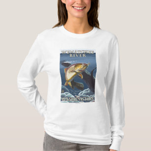 Trout Fishing Cross-Section - Wenatchee River, W T-Shirt