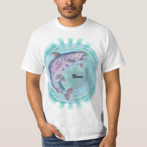 Trout Fishing custom name  t_shirt