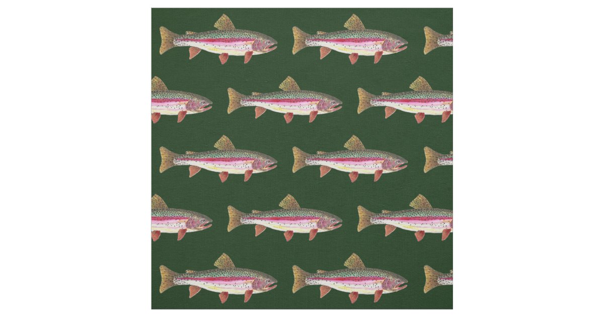 Trout Fishing Fabric | Zazzle