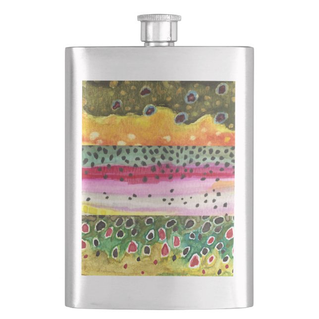 Trout Fishing Flask (Front)