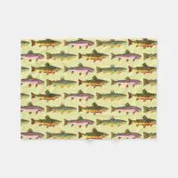 Trout Fishing Fleece Blanket