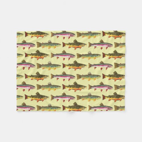 Trout Fishing Fleece Blanket