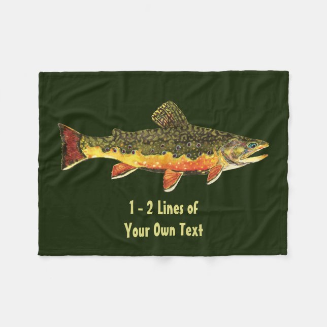 Trout Fishing Fleece Blanket (Front (Horizontal))