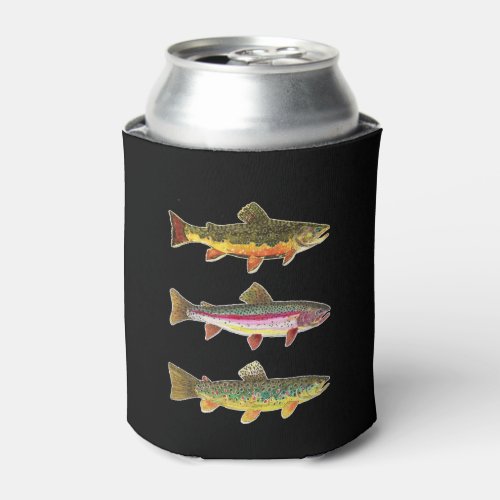 Trout Fishing for Brook Rainbow Brown Can Cooler