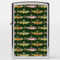 Trout - Fishing, Ichthyology Zippo Lighter
